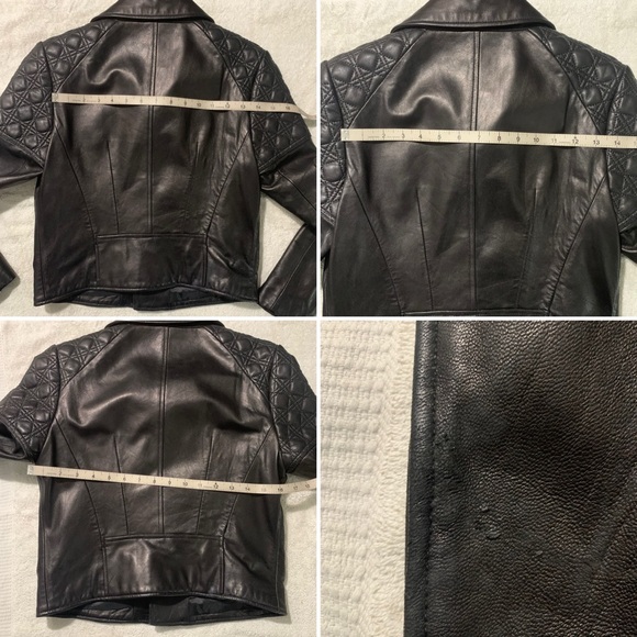 Christian Dior black leather quilted moto jacket - Picture 11 of 16